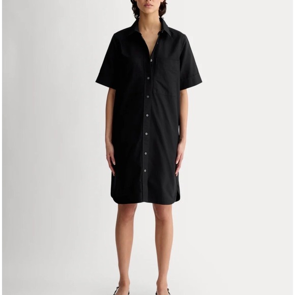 Everlane Dresses & Skirts - Everlane Womens Black Oxford Short Sleeve Button Front Shirt Dress M Medium New